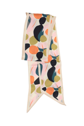 Neutral Abstract Double Sided Scarf
