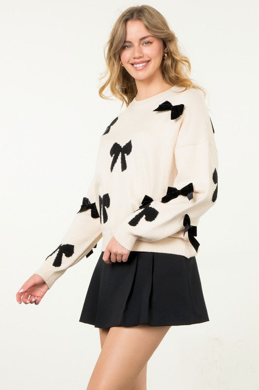 Zoe Bow Print Sweater