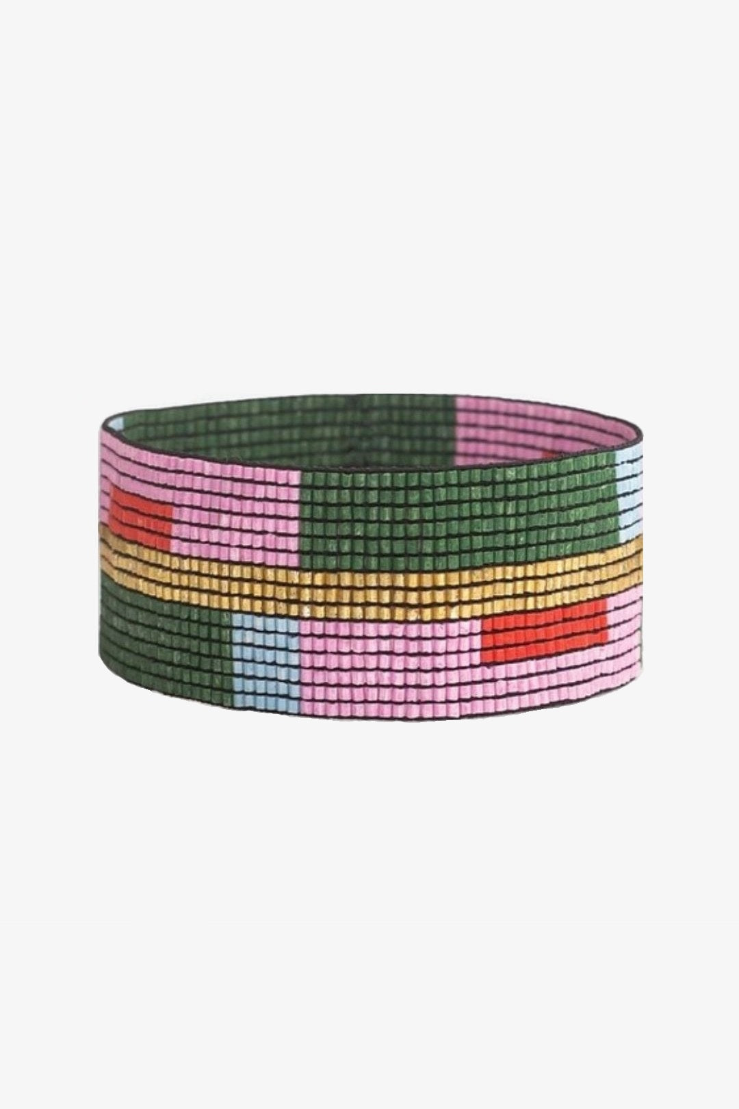 Kenzie Colorblock Beaded Stretch Bracelet - Pink & Light Blue