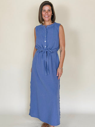 [TRIBAL] Cove Sash Waist Midi Dress