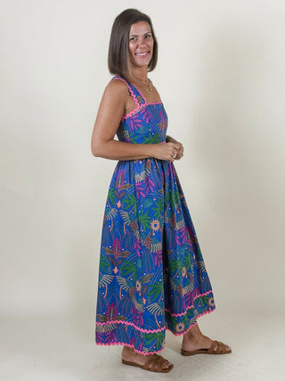 Rulley Pleated Midi Dress