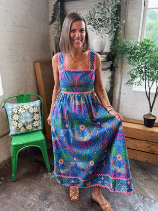 Rulley Pleated Midi Dress