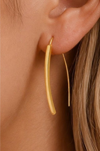 18k Gold Pvd Plated Stainless Steel Threader Earrings - Gold