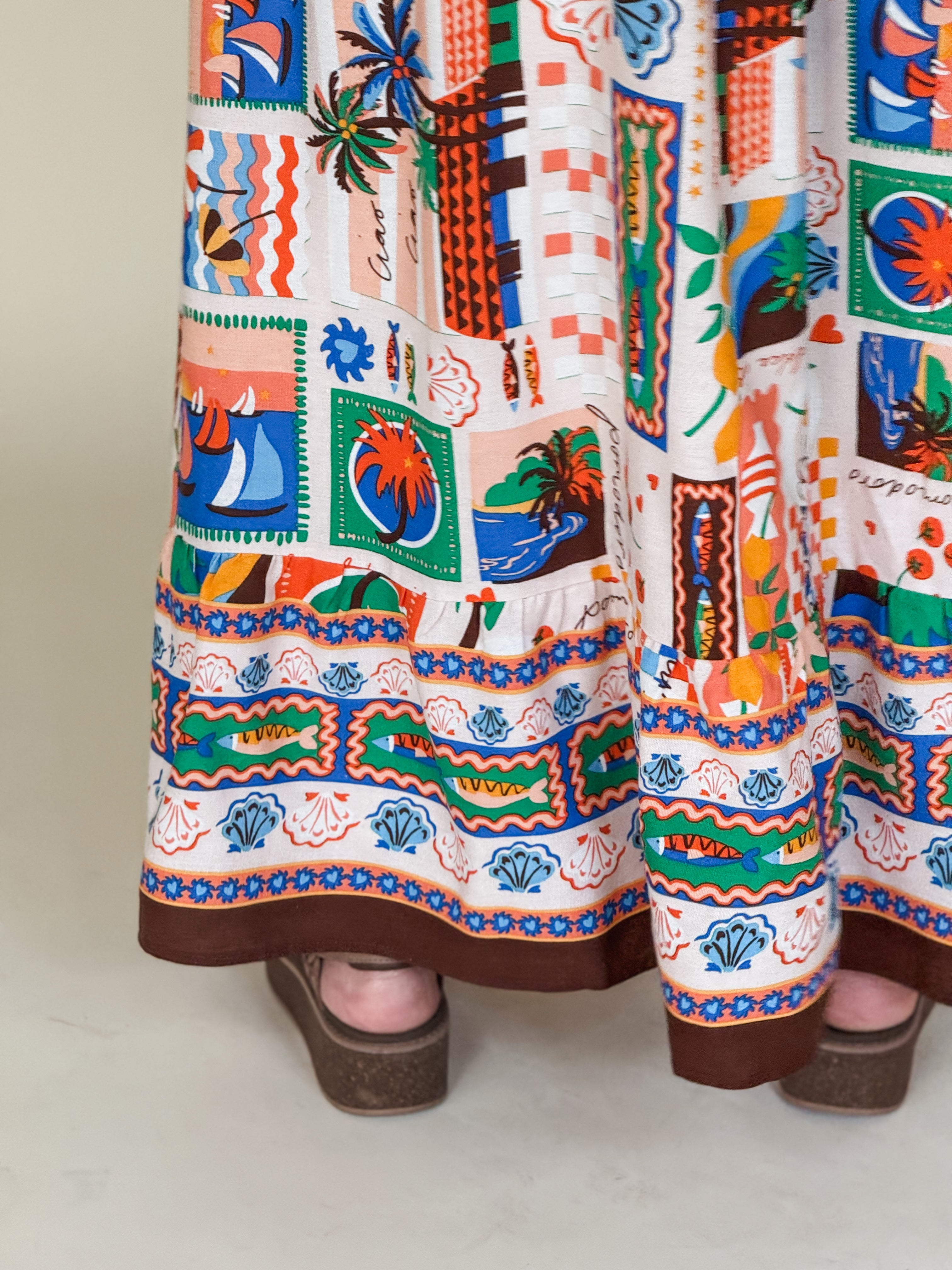 Lumy Mix Vin Smocked Maxi Dress