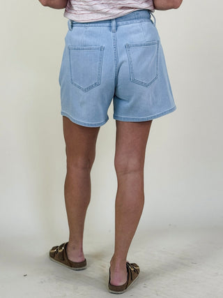 [Liverpool] Daniela Tie Front Pleated Shorts, 5" Inseam