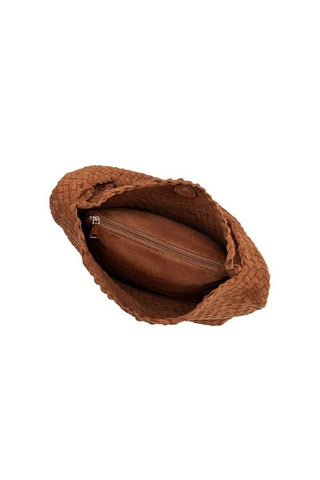 Johanna Recycled Vegan Suede Shoulder Bag - Tan