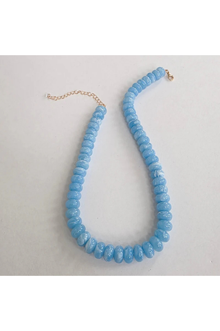 Dana Donut Bead Necklace - Blue