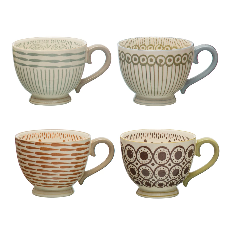 Stoneware Mug w/ Pattern