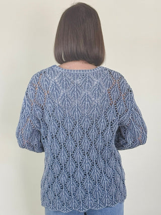 Crystal 3/4 Sleeve Crochet Sweater