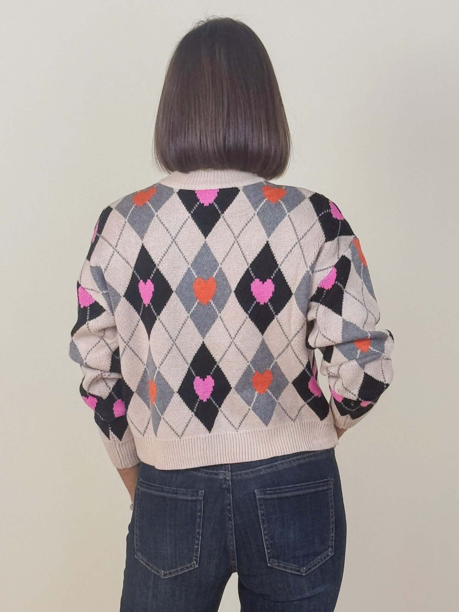 Arabella Argyle Knit Sweater
