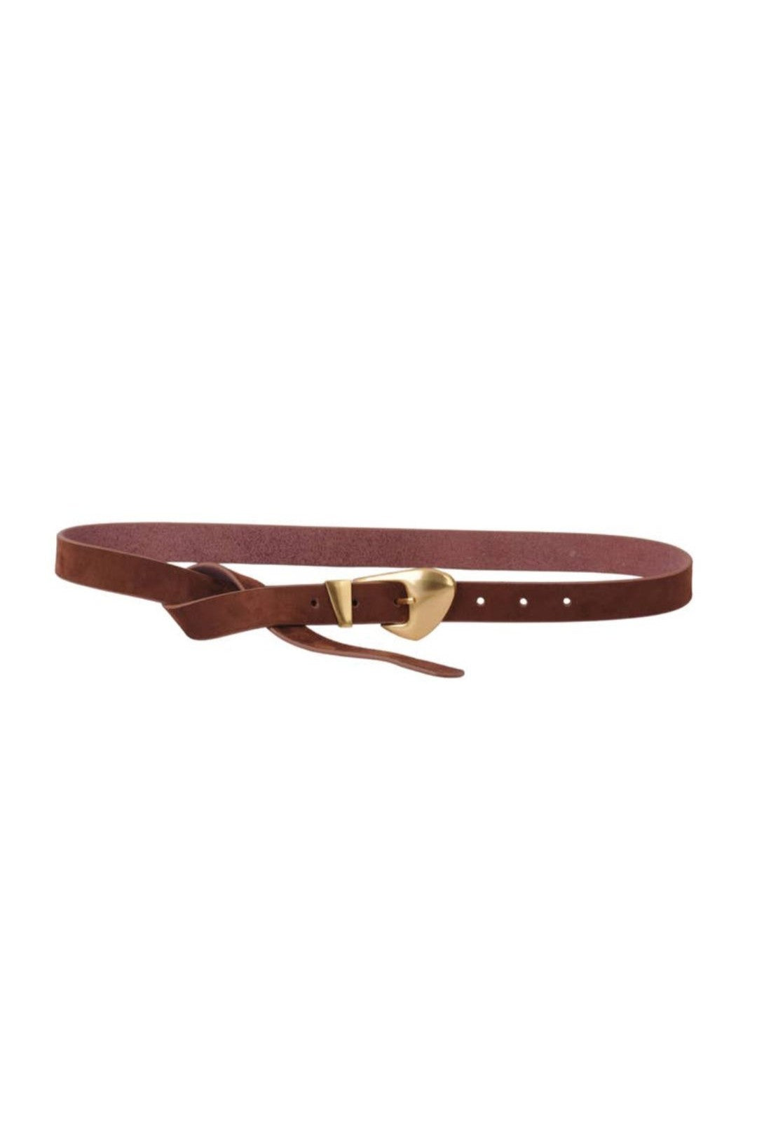 Skinny Suede Belt with Chubby Buckle