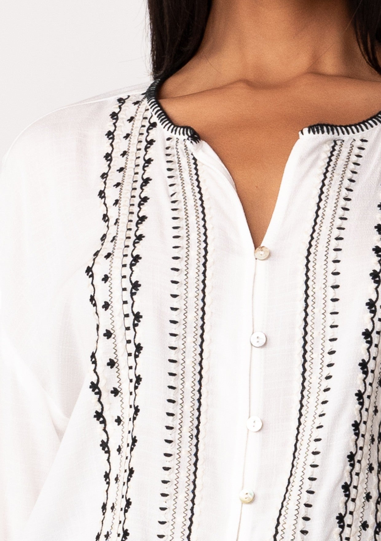 Bev Bohemian Embroidered Blouse