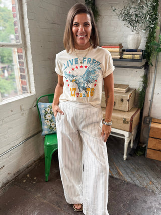 Live Free Patriotic Cropped Tee