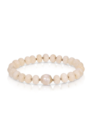 Stone Bracelet with Baroque Pearl - Ivory