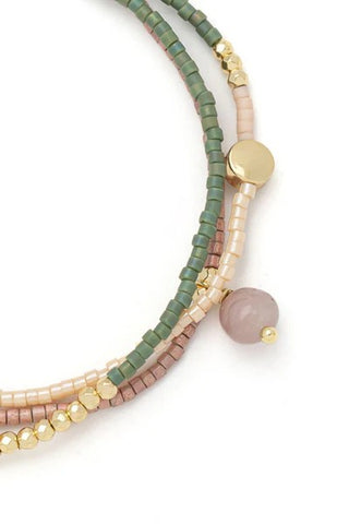 Mixed Media Wrap Bracelet/Necklace - Healing/Tourmaline/Gold