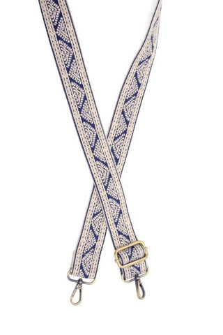 1.2" Denim Geometric Pyramid Guitar Strap