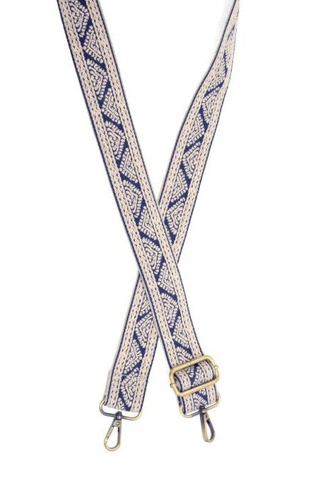 1.2" Denim Geometric Pyramid Guitar Strap