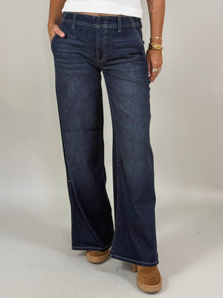 [Liverpool] Weekender Wide Leg Side Slit Jeans, 32" Inseam