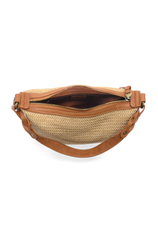Straw Effie Hobo with Removable Braided Strap - Natural