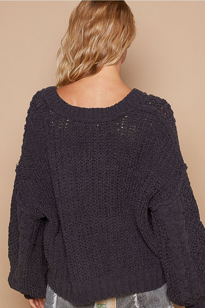 Alice Semi Cropped Sweater, Ghost Grey