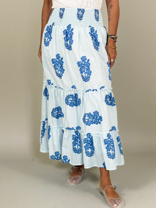 Sam Smocked Waist Floral Skirt