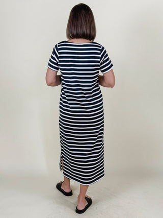 Vania Striped V-Neck Dress