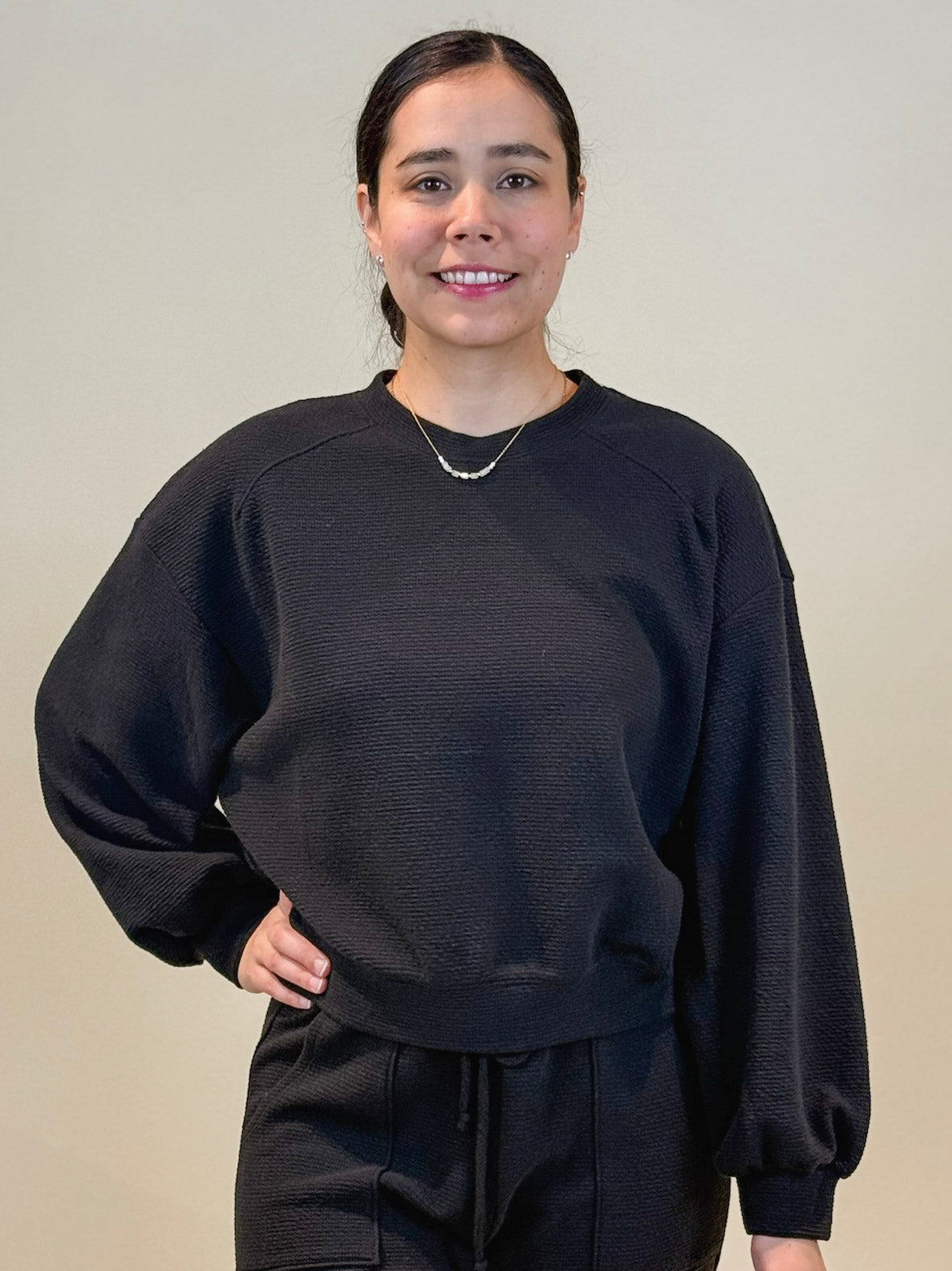 Kristine Cloudy Knit Long Sleeve Top