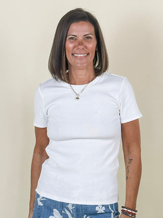 [TRIBAL] Clare Fitted Crew Neck T-Shirt