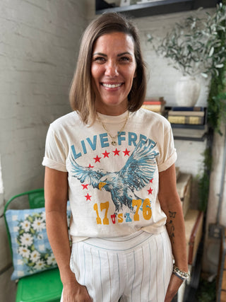 Live Free Patriotic Cropped Tee
