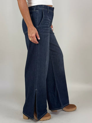 [Liverpool] Weekender Wide Leg Side Slit Jeans, 32" Inseam