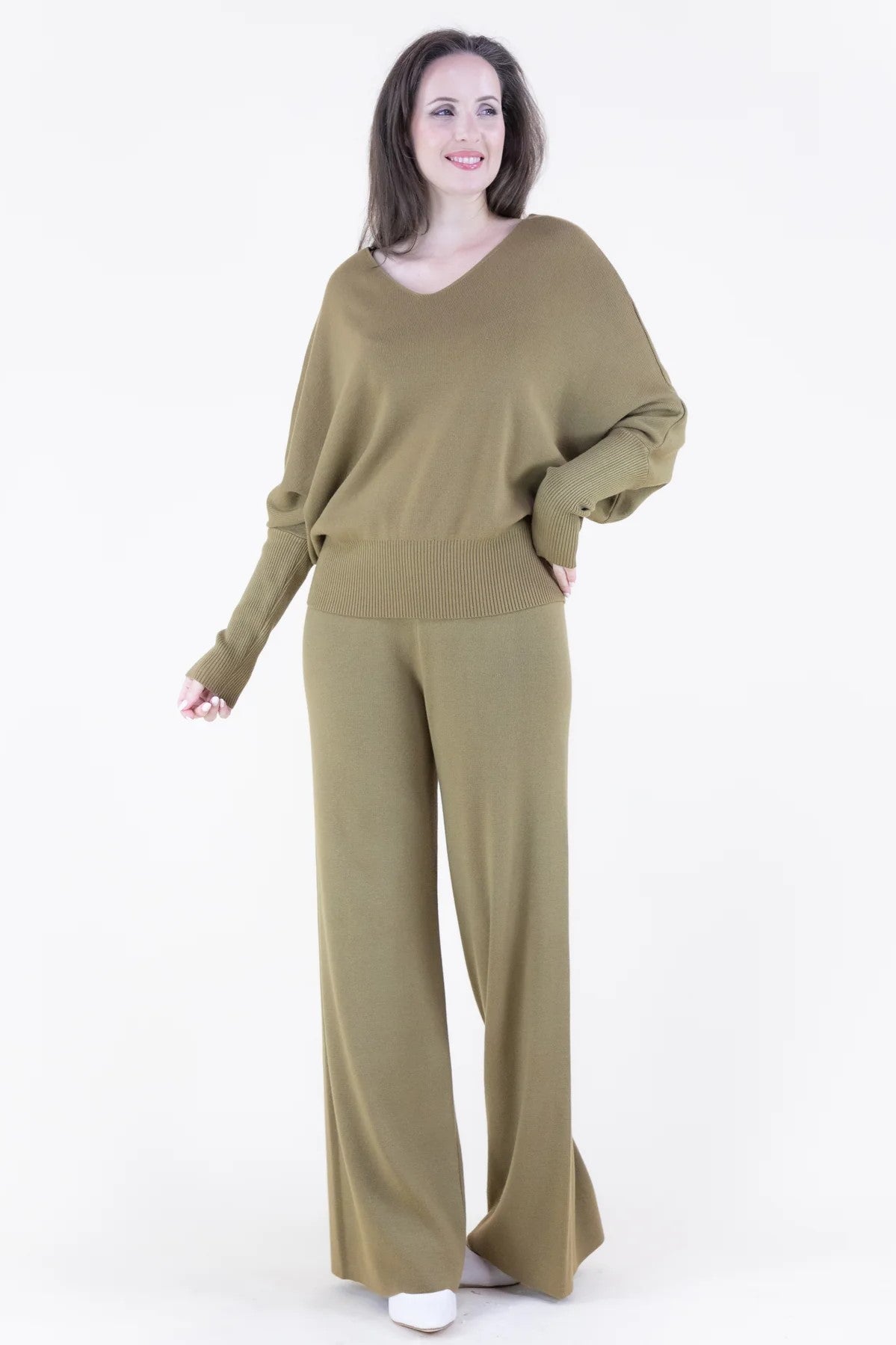 Earth Tone Comfy V-Neck Sweater