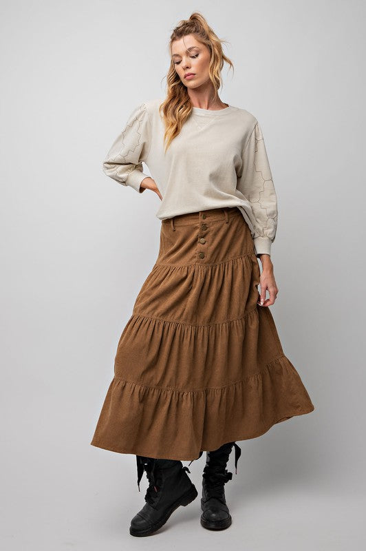 Cori Corduroy Midi Skirt