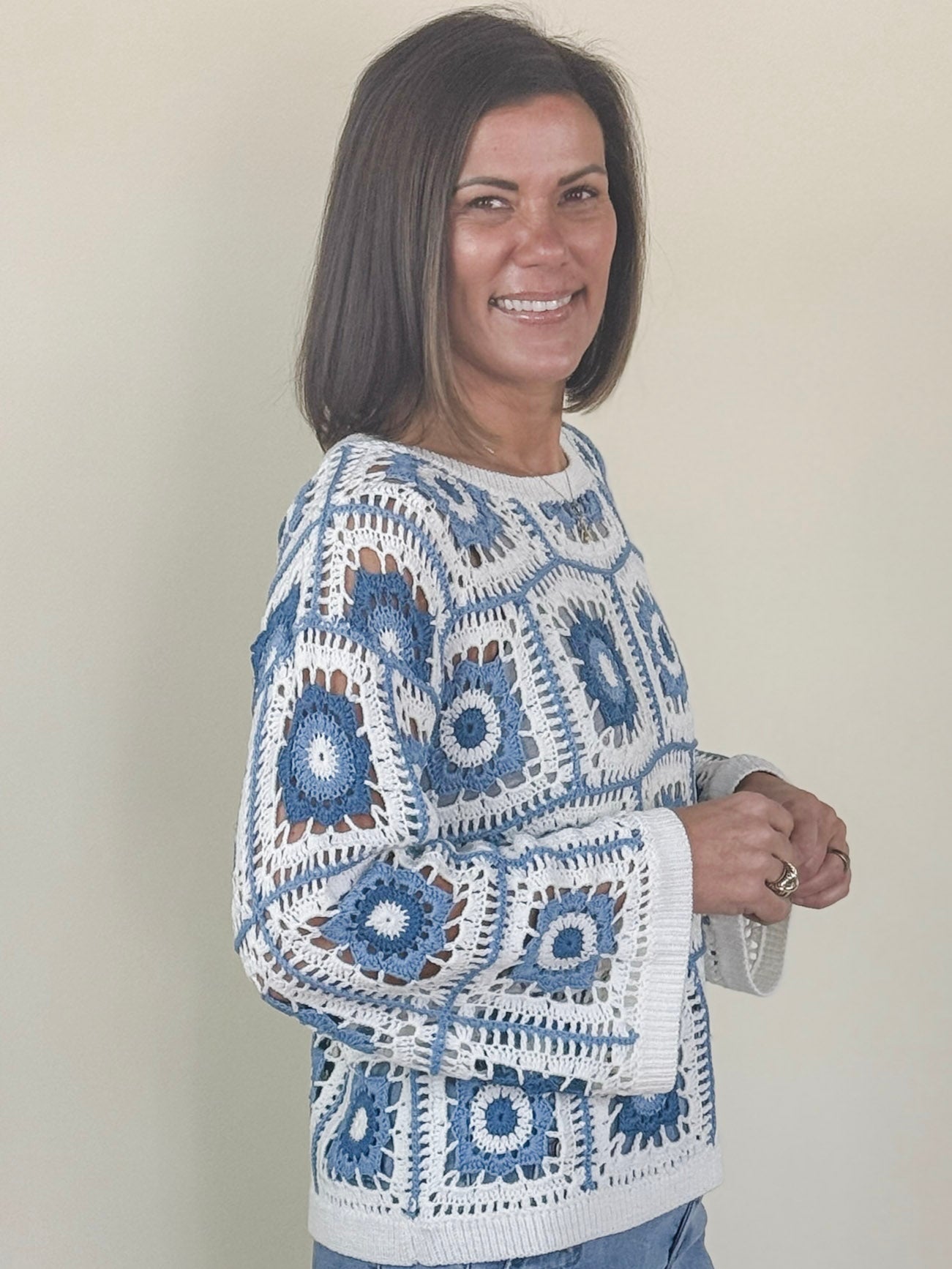 Gracie Granny Square Crochet Sweater