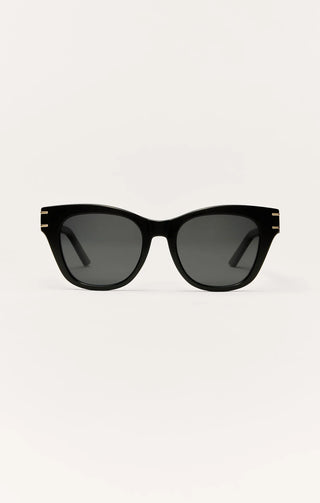 [Z Supply] Front Row Sunnies - Polished Black-Grey