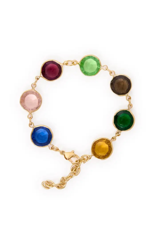Jocelyn Color Glass Bracelet with Extension - Multicolor