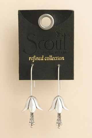 Refined Icon Earrings - Lily Drop/Silver