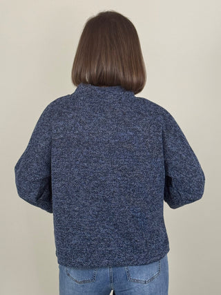 Phoebe Boat Mock Neck Knit Popover