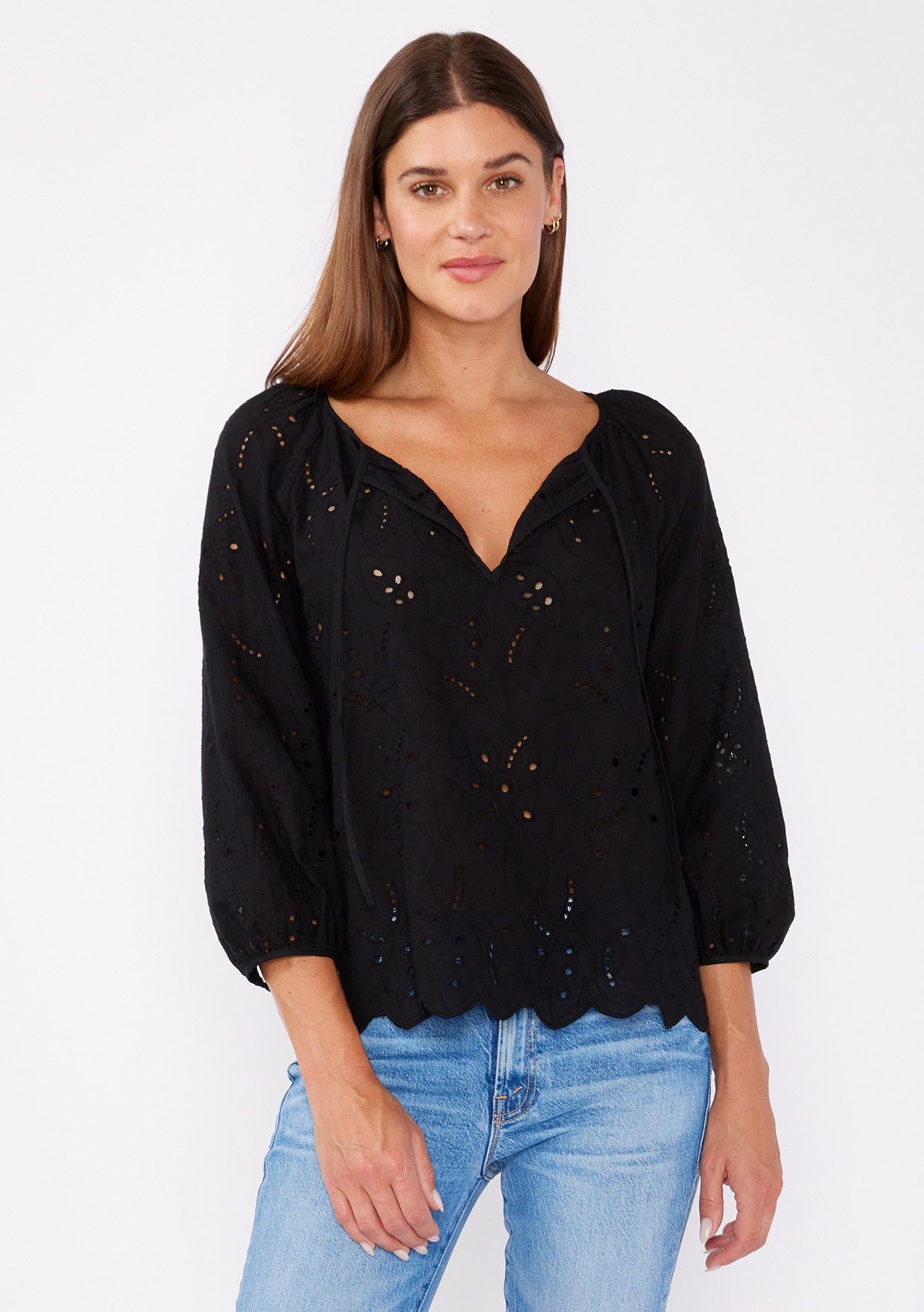 Farrah Floral Eyelet Top