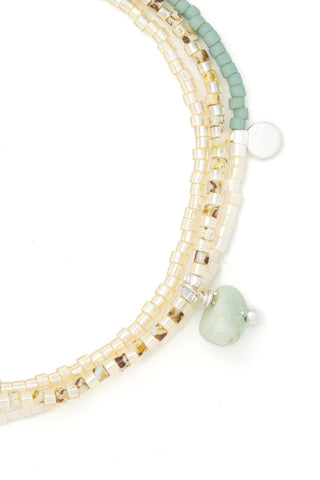 Mixed Media Wrap Bracelet/Necklace - Courage/Amazonite/Silver