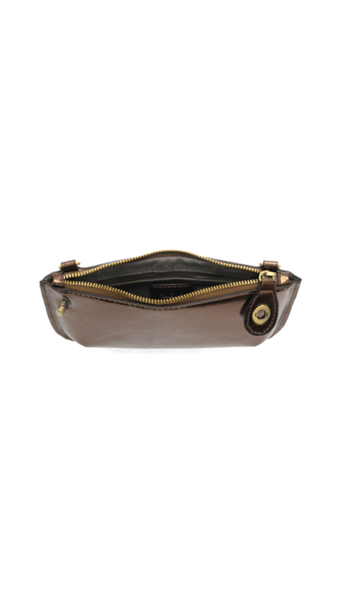 Liquid Metal Mini Crossbody Wristlet Clutch - Copper