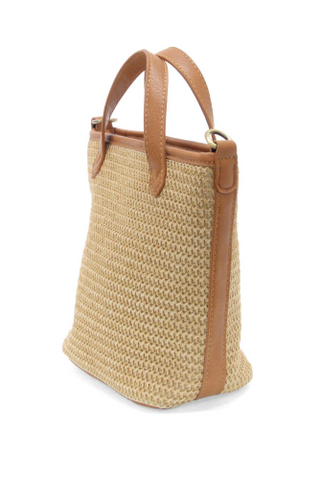 Straw Mini Bucket Crossbody - Natural