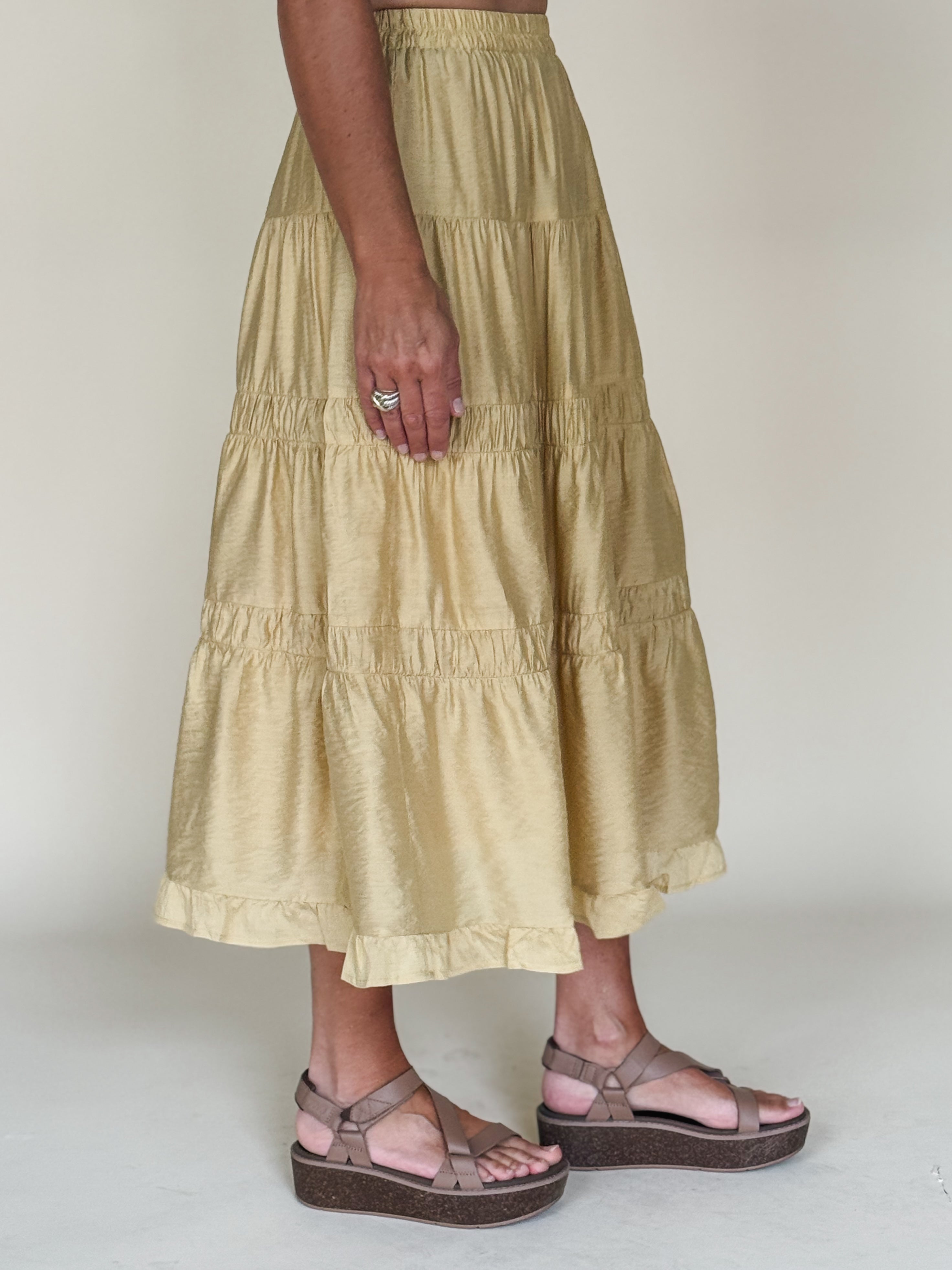 Kaylee Tiered Midi Skirt