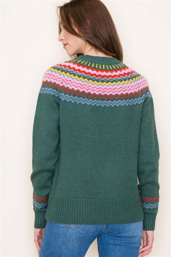 Alyssa Fair Isle Crew Neck Sweater