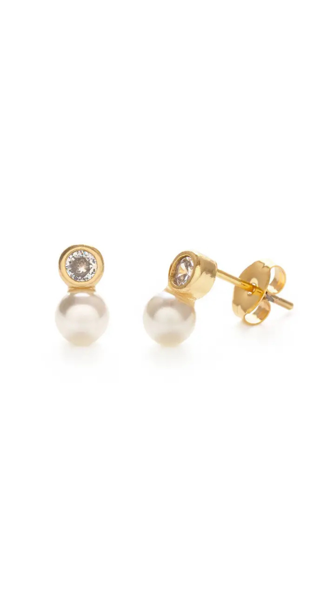 Pearl and Crystal Stud Earrings