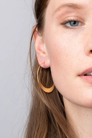 Refined Earring Collection - Crescent Hoop/Gold