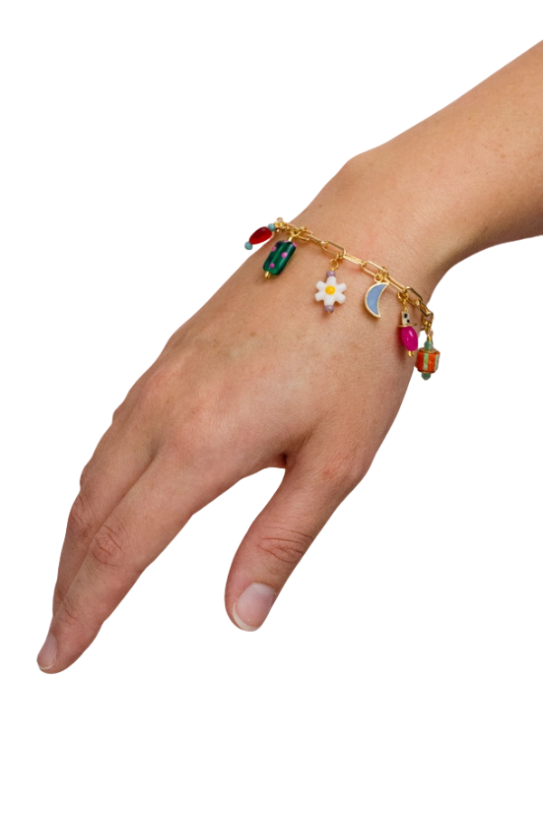 Colorful Flower Charm Bracelet