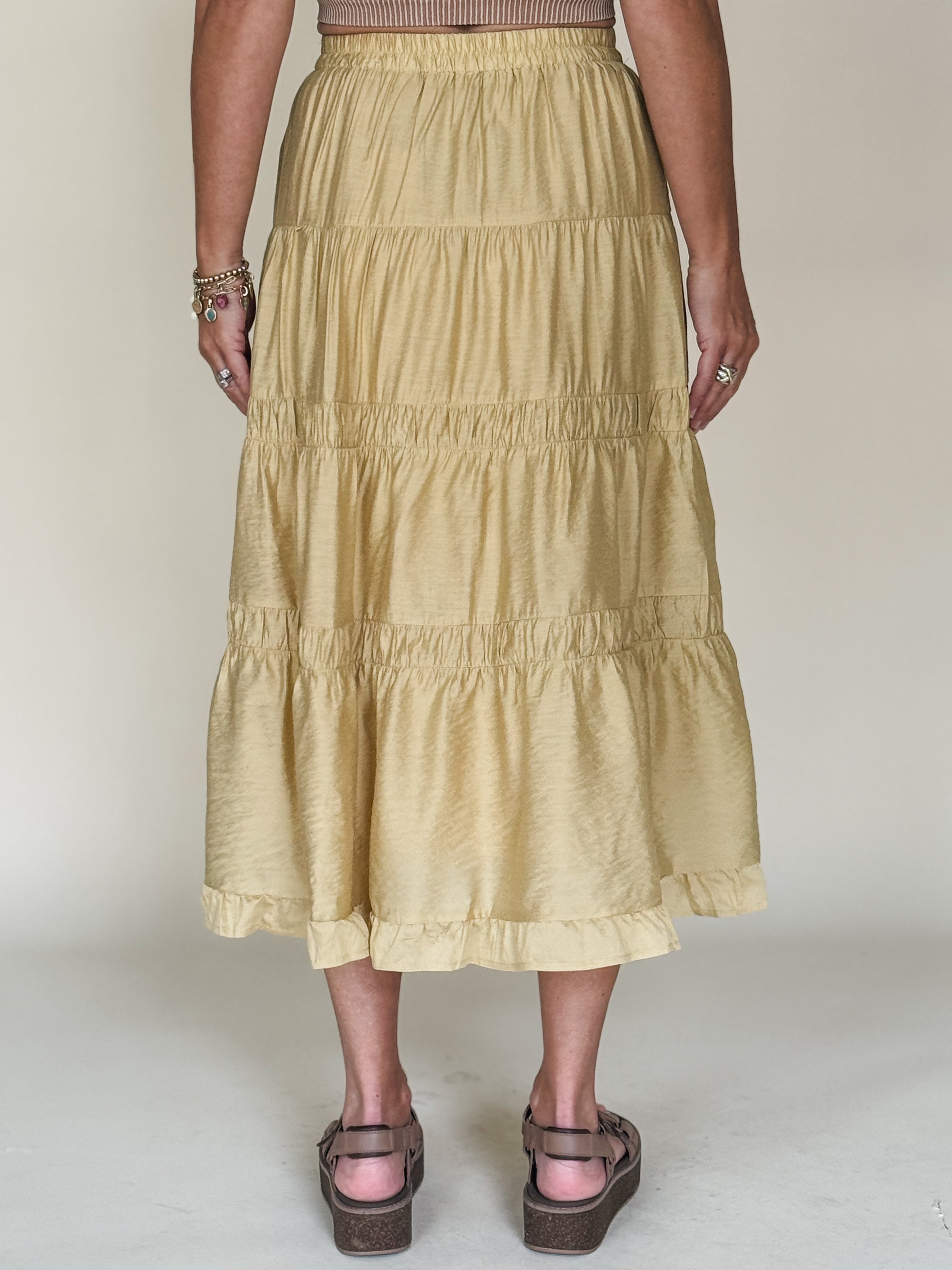 Kaylee Tiered Midi Skirt