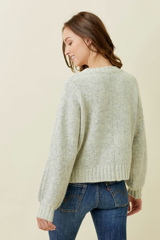Front Weaving Detail Dolman Sleeve Pullover