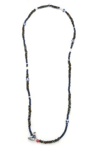 Ceramic Bead Wrap Bracelet/Necklace - Peace/Dove