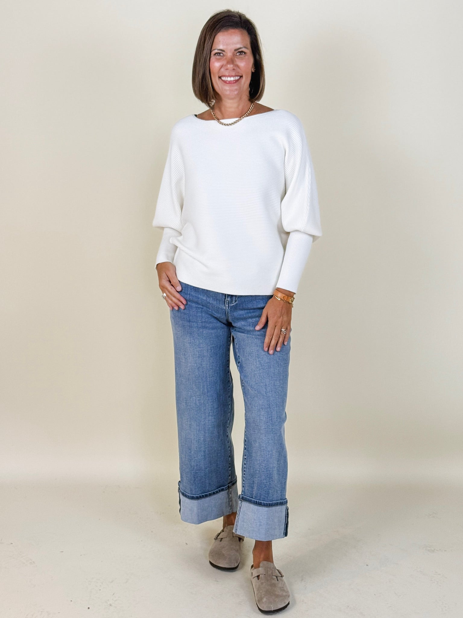 [Liverpool] Morgan Cuffed Wide Leg Jean, 27" Inseam